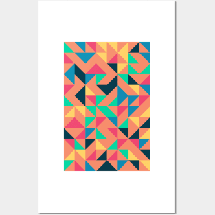 Creative Geometric Colourful Triangle Pattern #28 Posters and Art